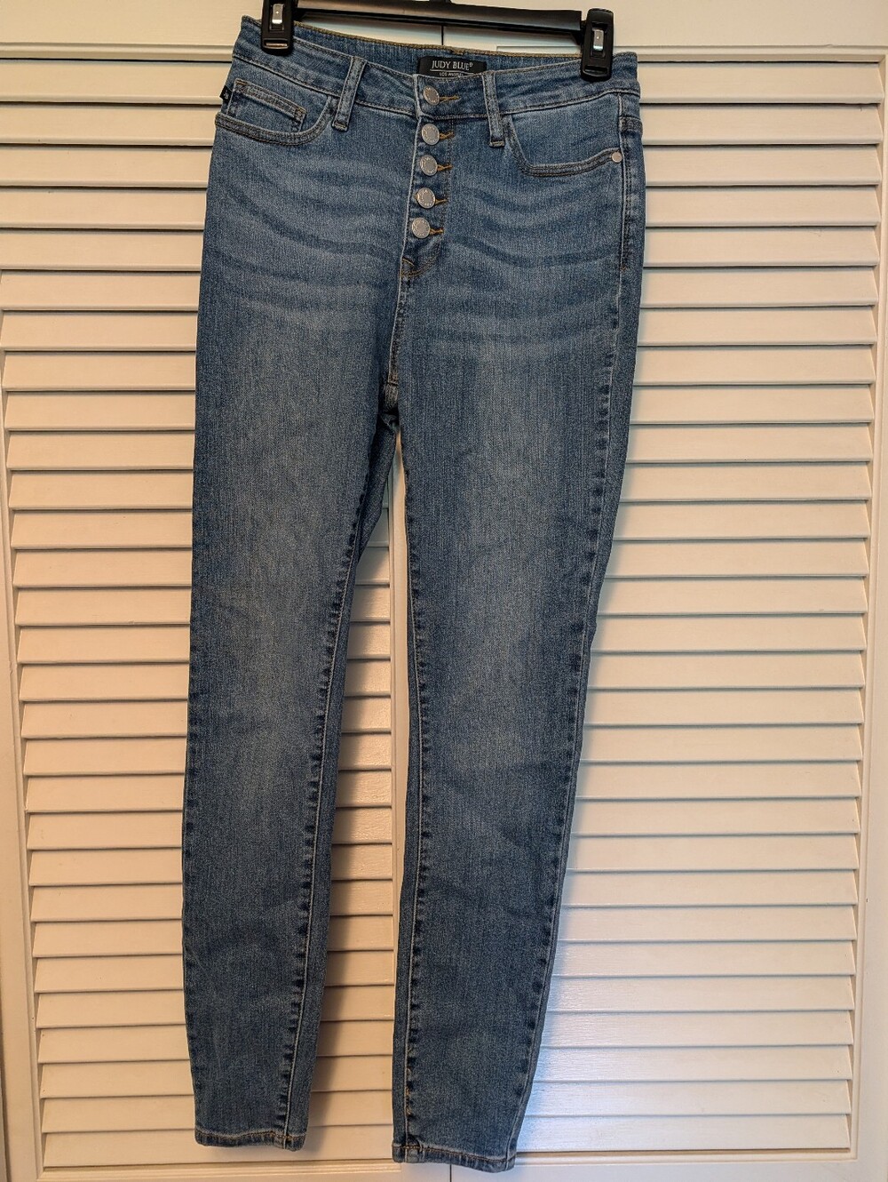 Judy Blue Medium Wash Denim High-Rise Button-Fly Skinny Jeans 5/27 Stretch